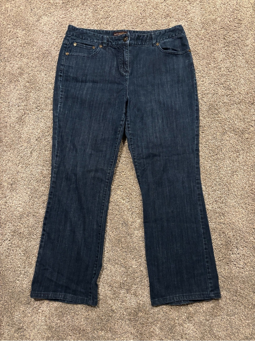 Dana Buchman Signature Women’s Bootcut Jeans Dark Wash Mid Rise Stretch Sz 14